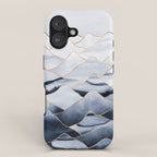 Mountains 2 - Gold Colored Lines iPhone Case Gallery Image 1