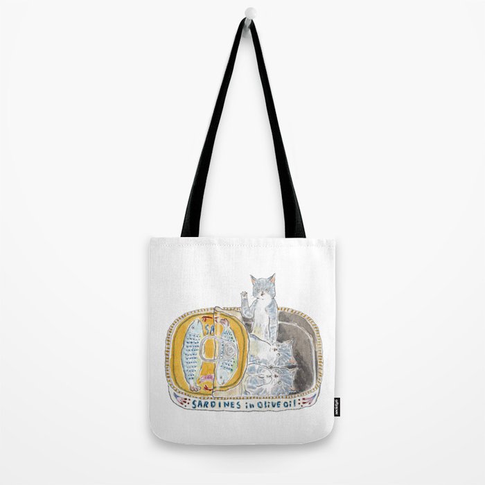 Oiled sardine Cats Tote Bag Gallery Image 2