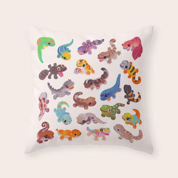 Gecko - bright Throw Pillow Gallery Image 6