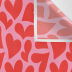 Retro red love heart shape pattern Wall Tapestry Gallery Image 3