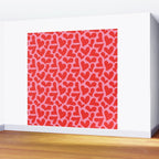 Retro red love heart shape pattern Wall Mural Gallery Image 2