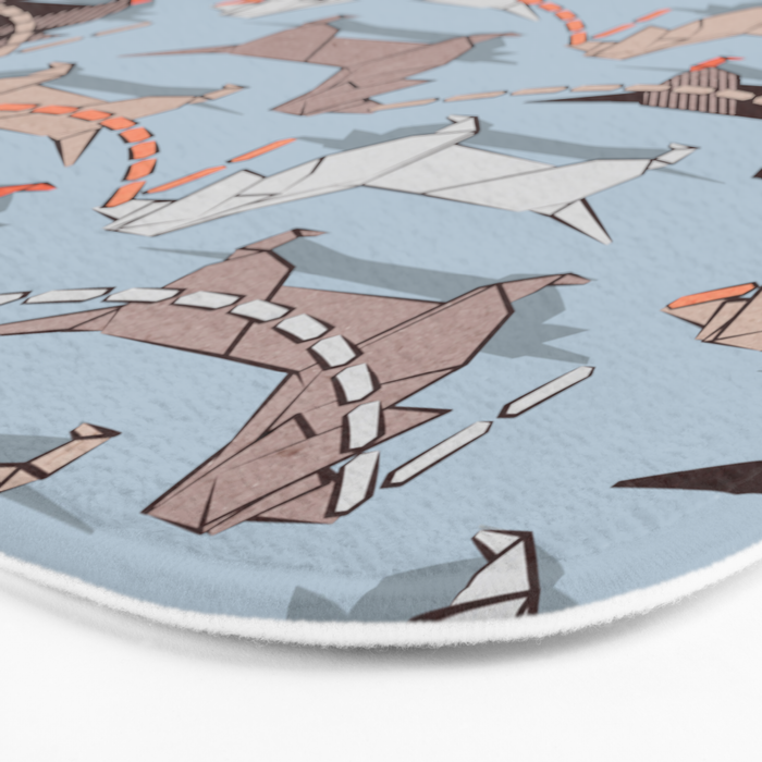 Origami Dachshunds sausage dogs // pale blue background Bath Mat Gallery Image 3
