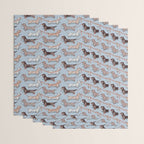 Origami Dachshunds sausage dogs // pale blue background Wrapping Paper Gallery Image 3