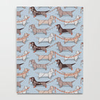 Origami Dachshunds sausage dogs // pale blue background Notebook Gallery Image 4