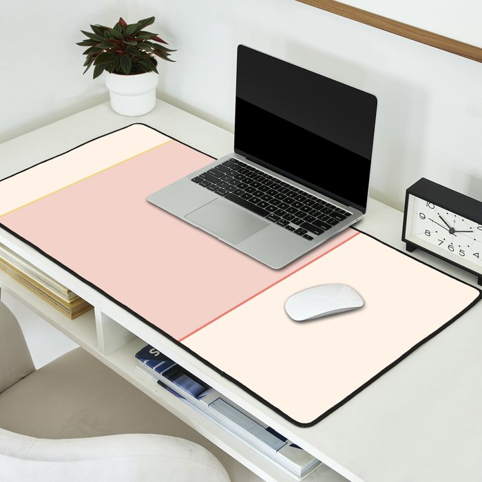 Subtle Spring Color Block - Soft Pink Desk Mat Gallery Image 2