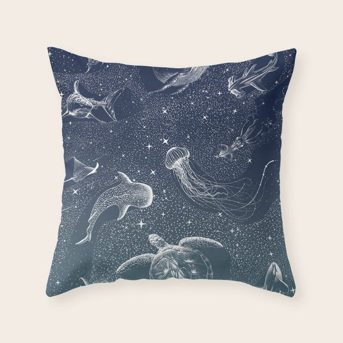 Cosmic Ocean  COLOR GRAD -  turquoise Throw Pillow Gallery Image 6