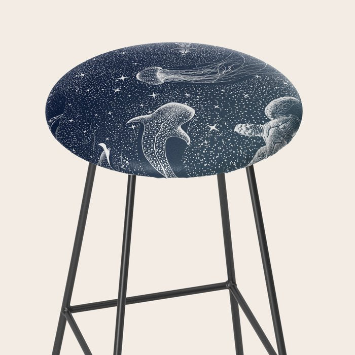 Cosmic Ocean  COLOR GRAD -  turquoise Stool Gallery Image 2