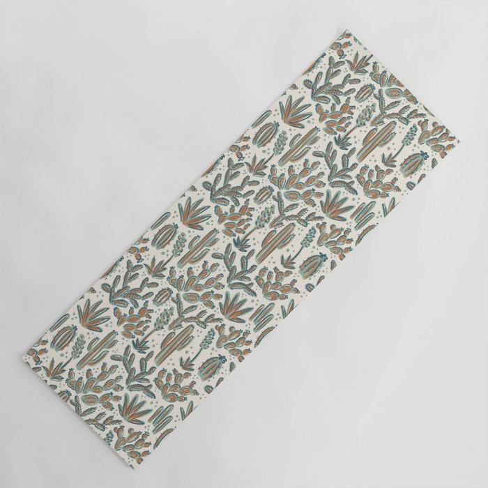 Cactus Desert - sage and copper Yoga Mat Gallery Image 1