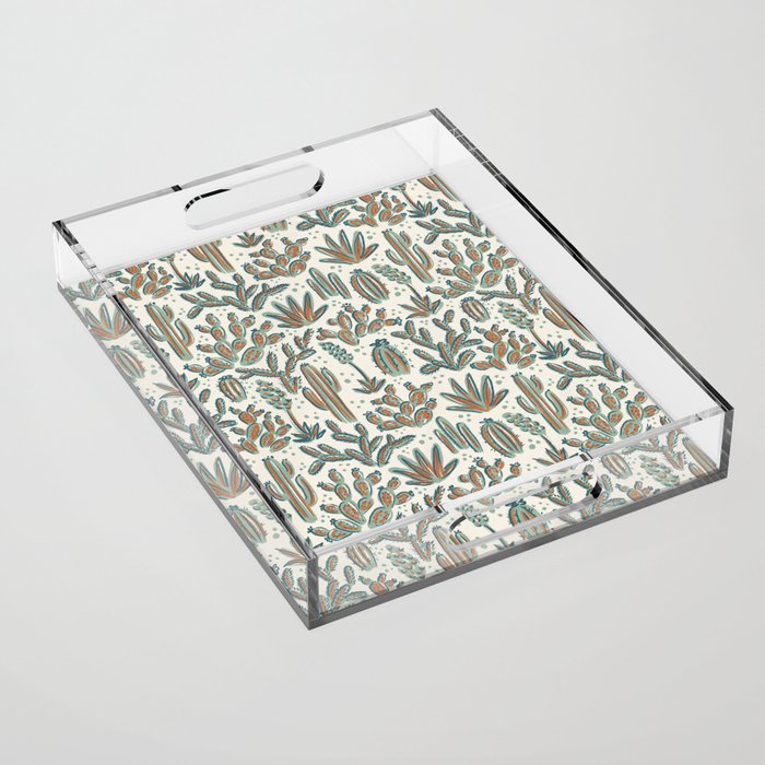 Cactus Desert - sage and copper Acrylic Tray Gallery Image 1