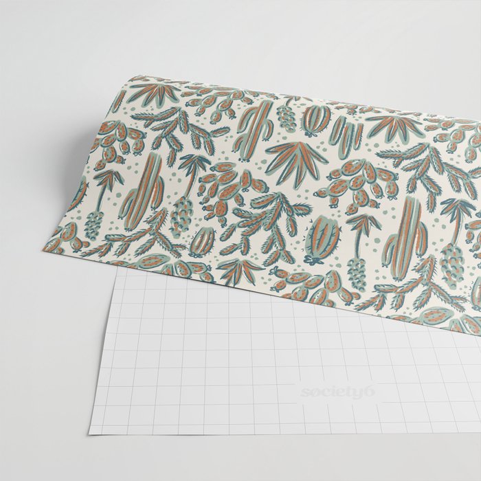 Cactus Desert - sage and copper Wrapping Paper Gallery Image 2