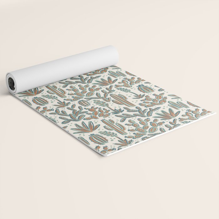 Cactus Desert - sage and copper Yoga Mat Gallery Image 2