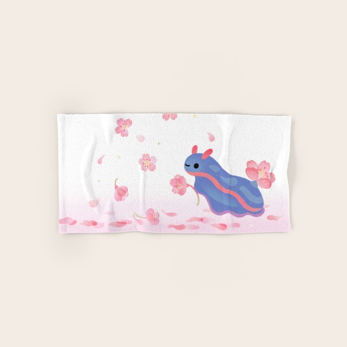 Cherry blossom slug Bath Towel Gallery Image 1