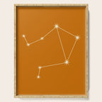 Libra Zodiac Star Constellation Line Art Orange Serving Tray Gallery Image 1