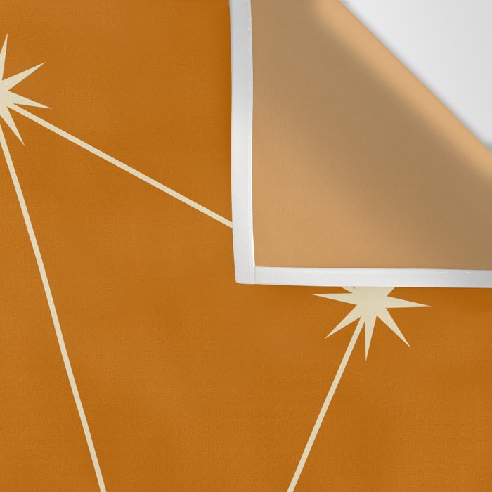 Libra Zodiac Star Constellation Line Art Orange Wall Tapestry Gallery Image 3