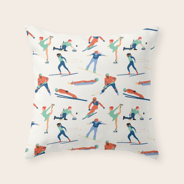 Winter Olympic Games Throw Pillow Gallery Image 1