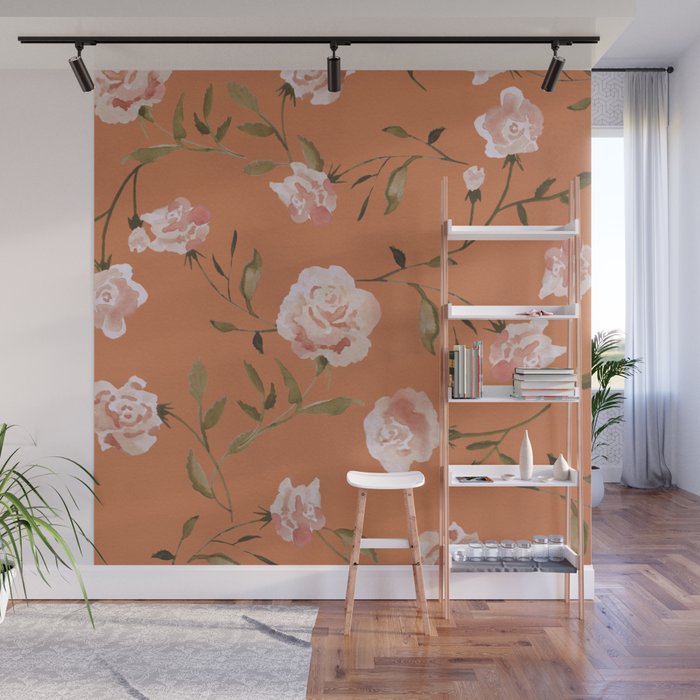 Watercolor Roses Wall Mural Gallery Image 1
