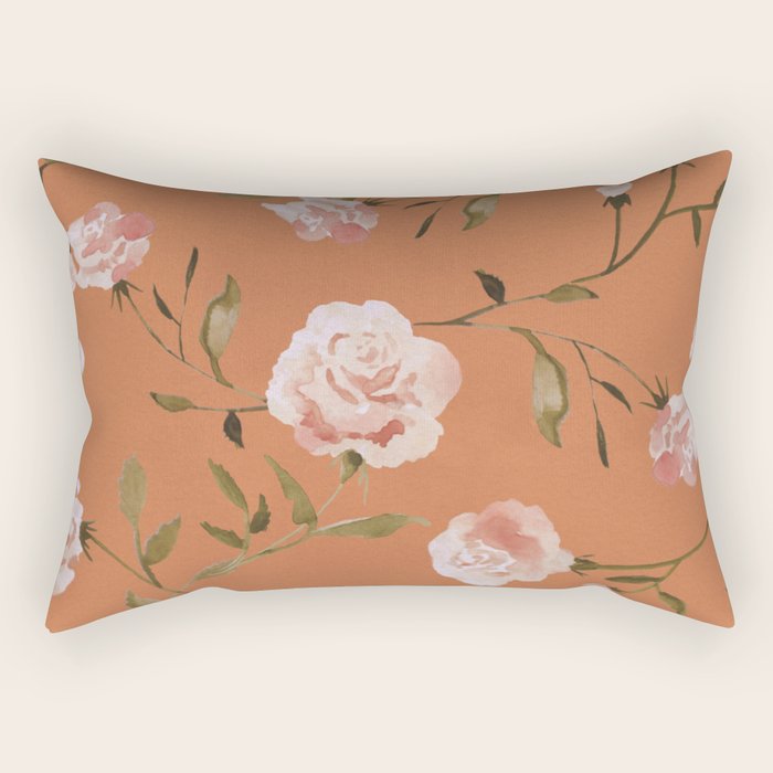 Watercolor Roses Rectangular Pillow Gallery Image 1