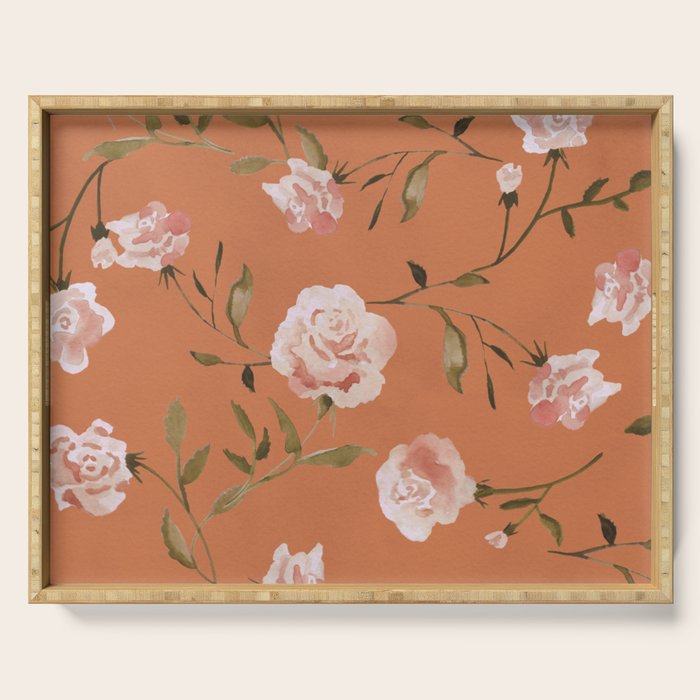 Watercolor Roses Serving Tray Gallery Image 1
