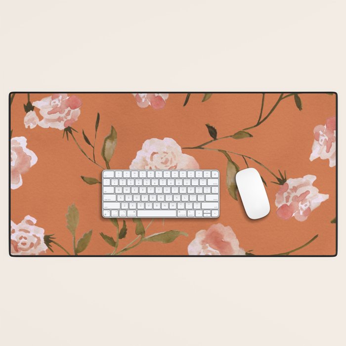 Watercolor Roses Desk Mat Gallery Image 1