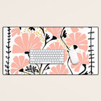 Ever blooming good vibes white Desk Mat Gallery Image 1