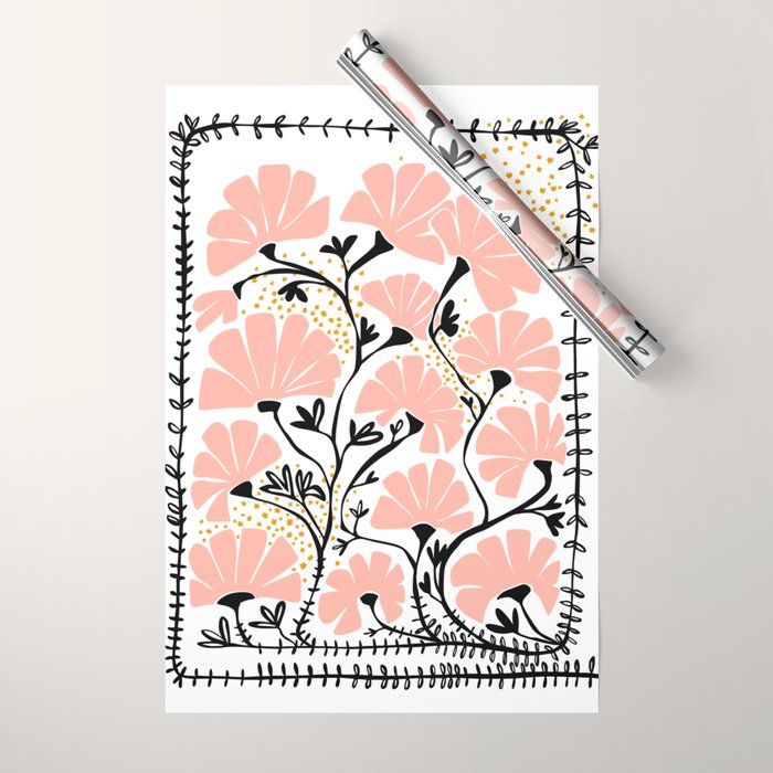 Ever blooming good vibes white Wrapping Paper Gallery Image 1