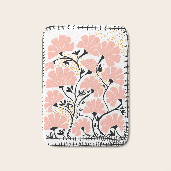 Ever blooming good vibes white Bath Mat Gallery Image 1