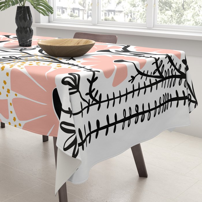 Ever blooming good vibes white Tablecloth Gallery Image 3