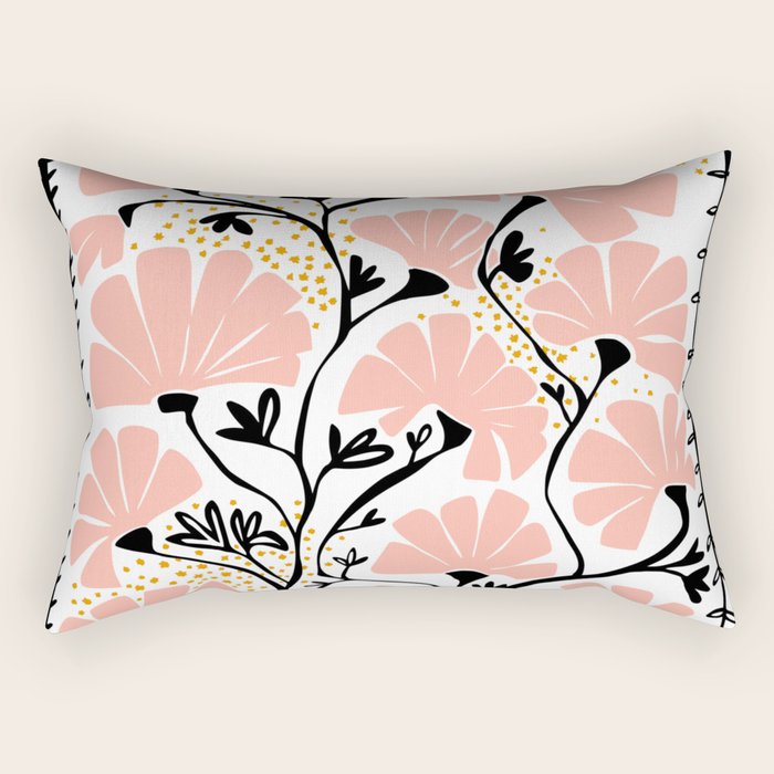 Ever blooming good vibes white Rectangular Pillow Gallery Image 2