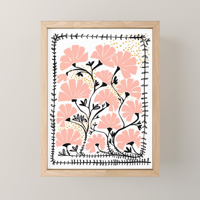 Ever blooming good vibes white Mini Art Print Gallery Image 1