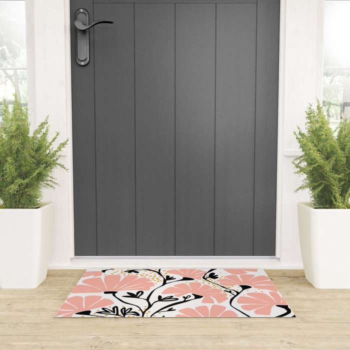 Ever blooming good vibes white Welcome Mat Gallery Image 3