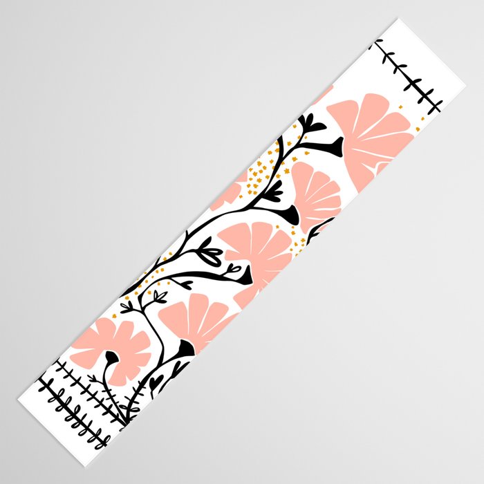 Ever blooming good vibes white Table Runner Gallery Image 3