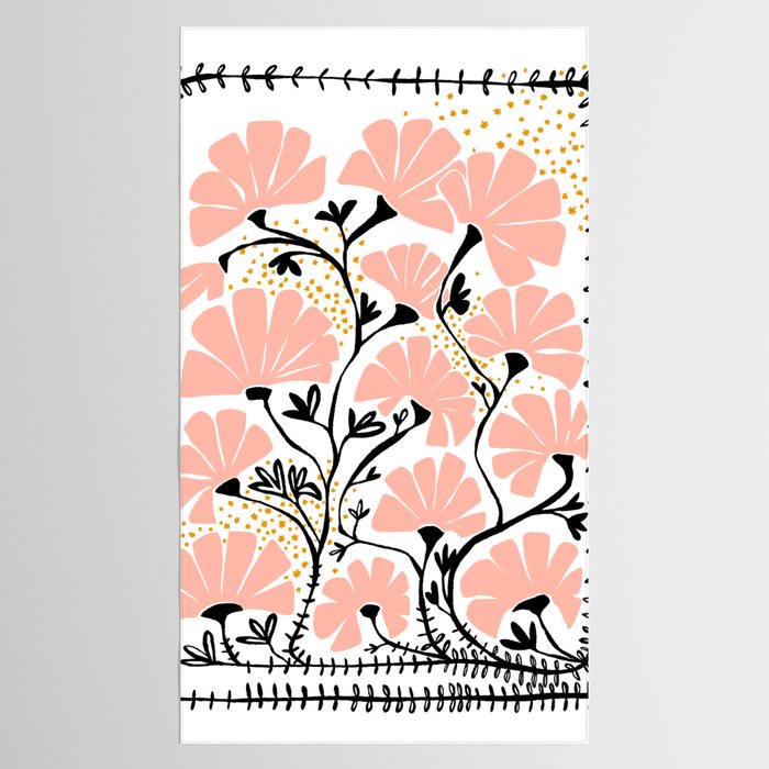 Ever blooming good vibes white Tablecloth Gallery Image 2