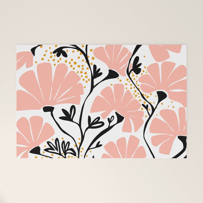 Ever blooming good vibes white Welcome Mat Gallery Image 1