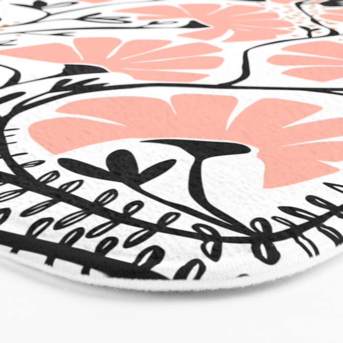 Ever blooming good vibes white Bath Mat Gallery Image 3