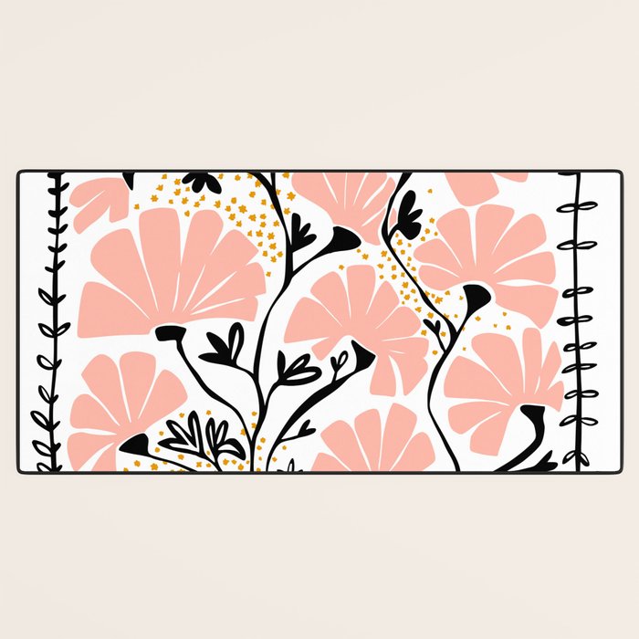 Ever blooming good vibes white Desk Mat Gallery Image 3
