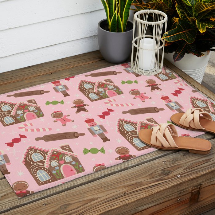Retro Christmas Baking Wonderland Outdoor Rug Gallery Image 2