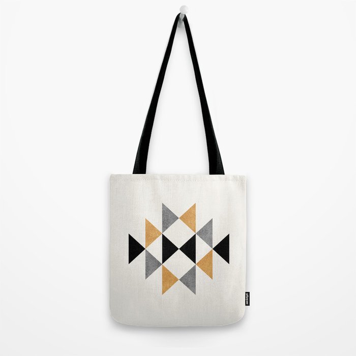 Aztec Graphic - Gold Gray Tote Bag Gallery Image 2
