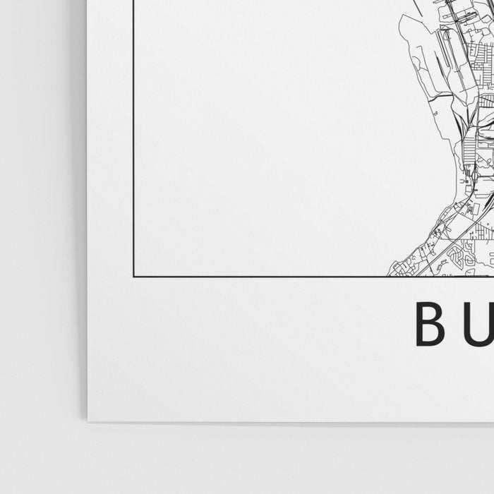 Buffalo White Map Poster Gallery Image 3