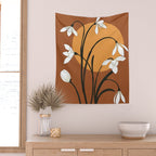 Beautiful Snowdrop Flowers 2 Wall Tapestry Gallery Image 2