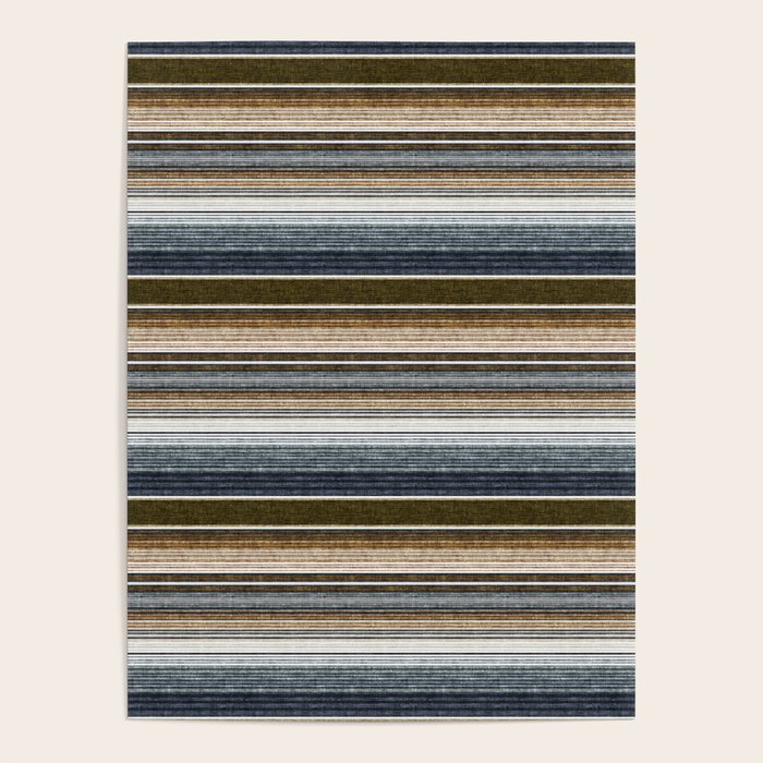 serape southwest stripe - cool natural tones Poster Gallery Image 4