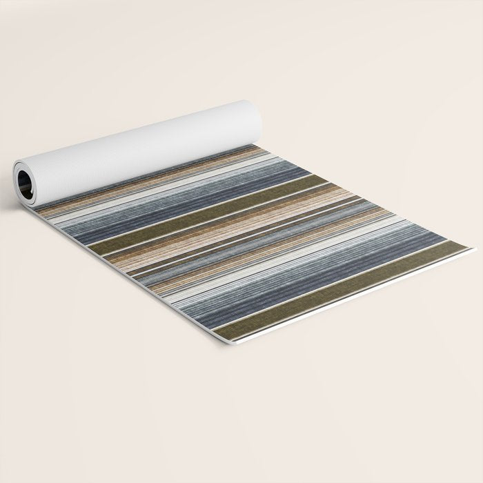 serape southwest stripe - cool natural tones Yoga Mat Gallery Image 2