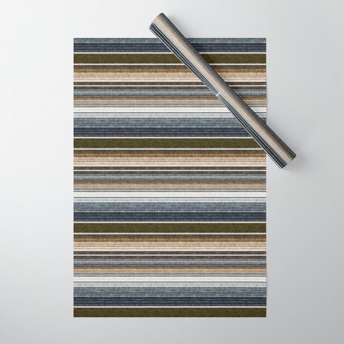 serape southwest stripe - cool natural tones Wrapping Paper Gallery Image 1