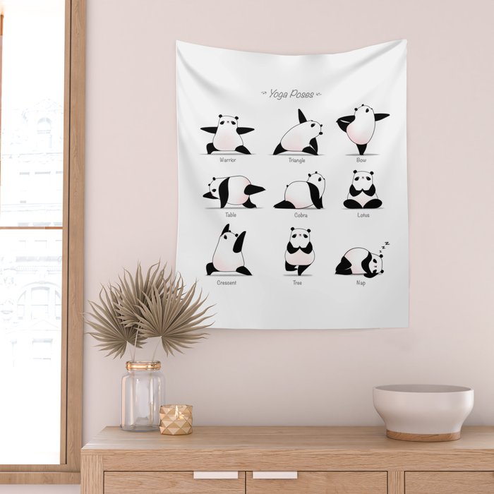 Yoga Panda II Wall Tapestry Gallery Image 2