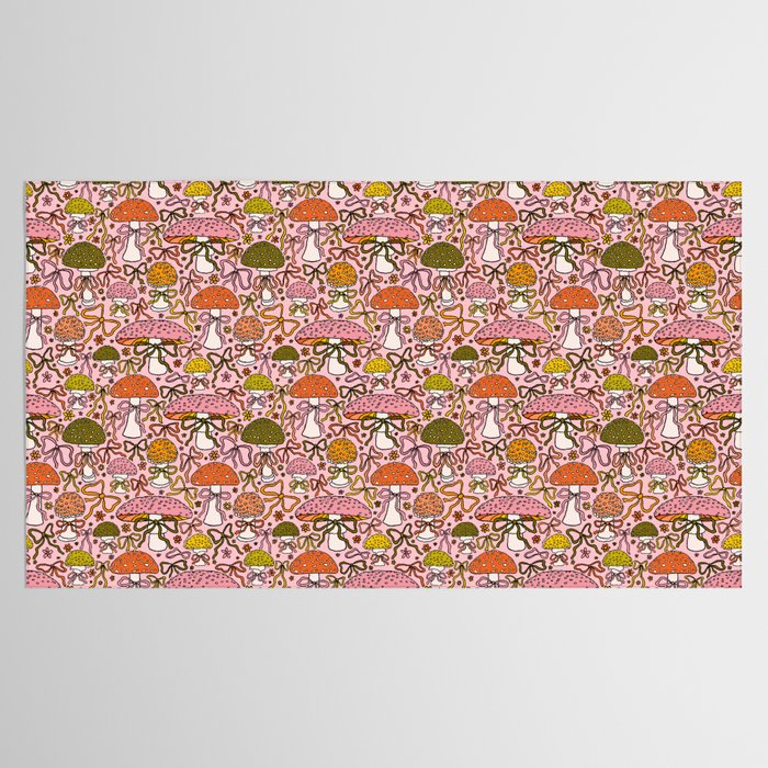 Mushrooms With Bows Print Tablecloth Gallery Image 2