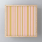 Splendid Stripes - Retro Modern Stripe Pattern in Gold, Pink, and Mushroom Mini Art Print Gallery Image 1
