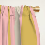 Splendid Stripes - Retro Modern Stripe Pattern in Gold, Pink, and Mushroom Window Curtain Gallery Image 2
