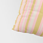Splendid Stripes - Retro Modern Stripe Pattern in Gold, Pink, and Mushroom Pillow Sham Gallery Image 4