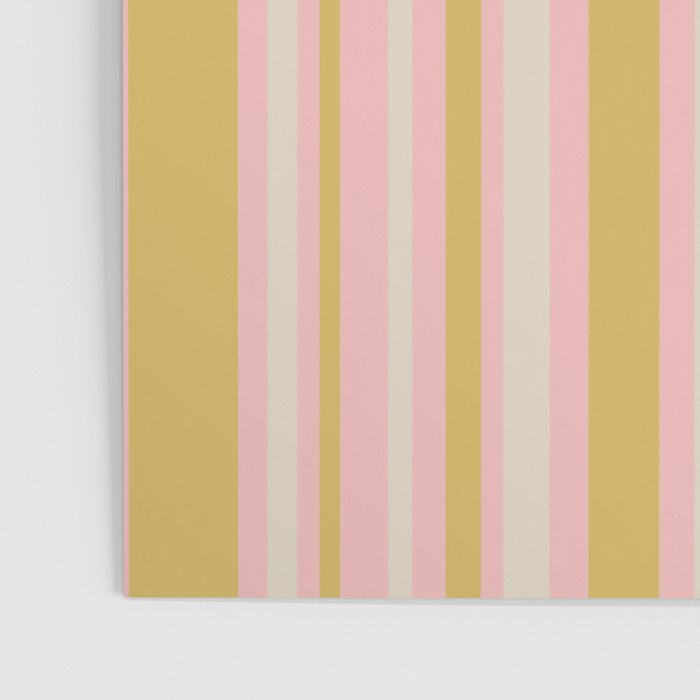 Splendid Stripes - Retro Modern Stripe Pattern in Gold, Pink, and Mushroom Poster Gallery Image 3