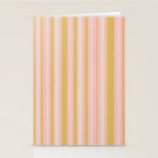 Splendid Stripes - Retro Modern Stripe Pattern in Gold, Pink, and Mushroom Stationery Card Gallery Image 2
