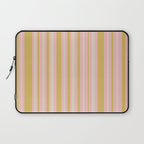 Splendid Stripes - Retro Modern Stripe Pattern in Gold, Pink, and Mushroom Laptop Sleeve Gallery Image 1